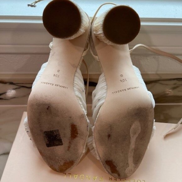 Loeffler Randall Camellia Pearl Rhinestone Bow Heels - Sz 10 - Picture 3 of 4